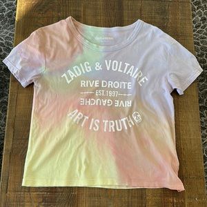 ZADIG & VOLTAIRE rainbow tie dye graphic tee!